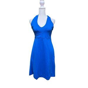 Patagonia Blue Halter Athletic Travel Dress Racerback Stretch Women S